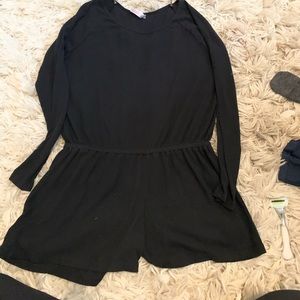 Ribbed pajama romper